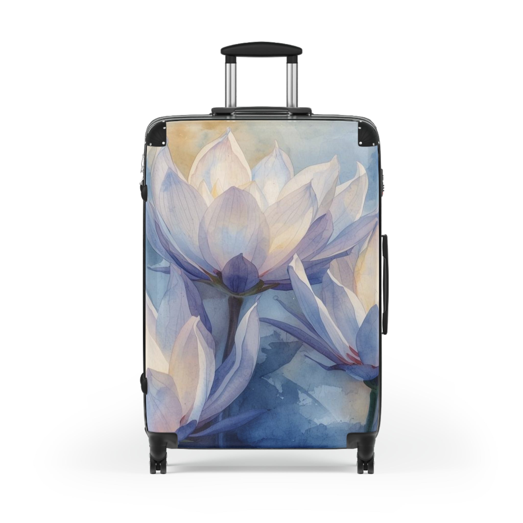 Moonflower Elegant Floral Suitcase for Travel, Vintage Luggage for Adventure, Unique Travel Gift, Stylish Carry-On, Vacation Essentials - Rosetta Creative Boutique